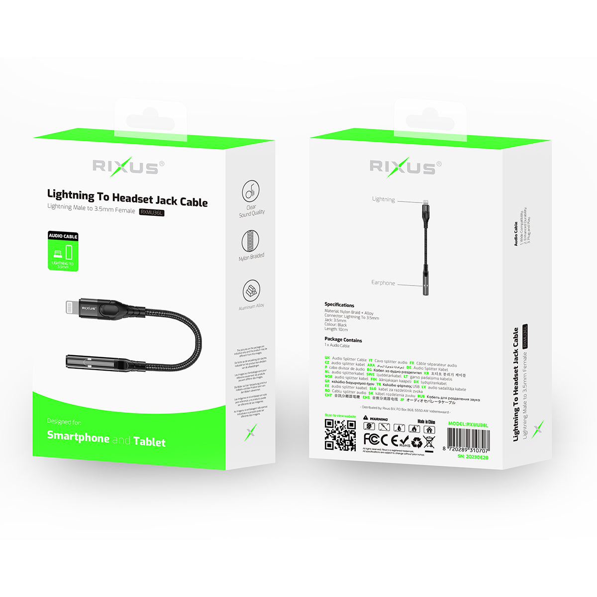 Rixus RXMU36C USB-C to 3.5mm Audio Adapter Female 10cm – Bild 4