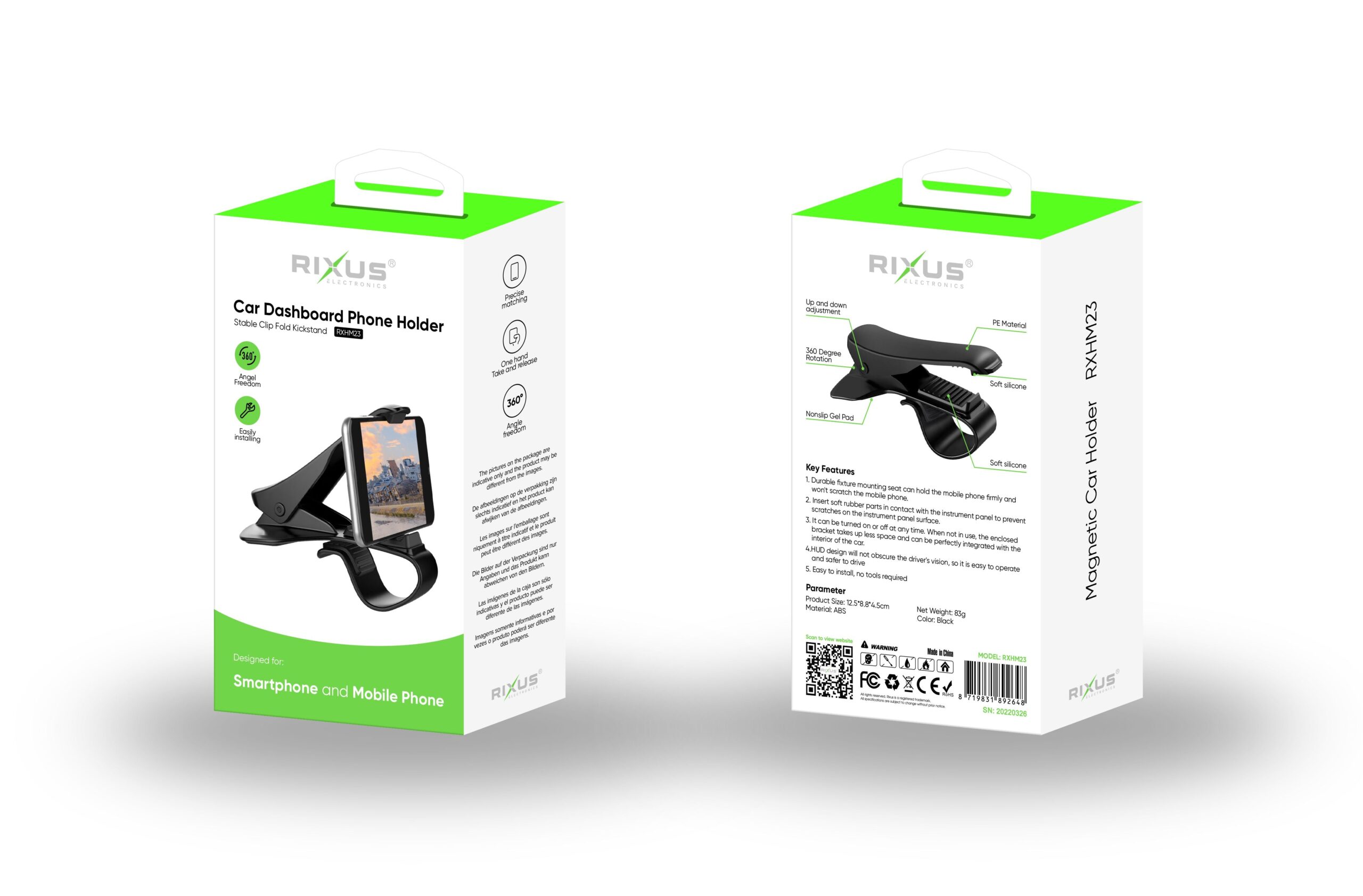 Rixus RXHM23 Car Dashboard Phone Holder Black – Bild 3