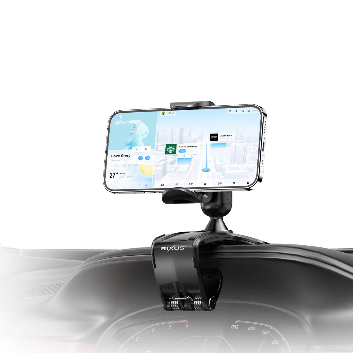 Rixus RXHW62 Dashboard Navigation Phone Halterung für Auto Vehicles Black – Bild 4