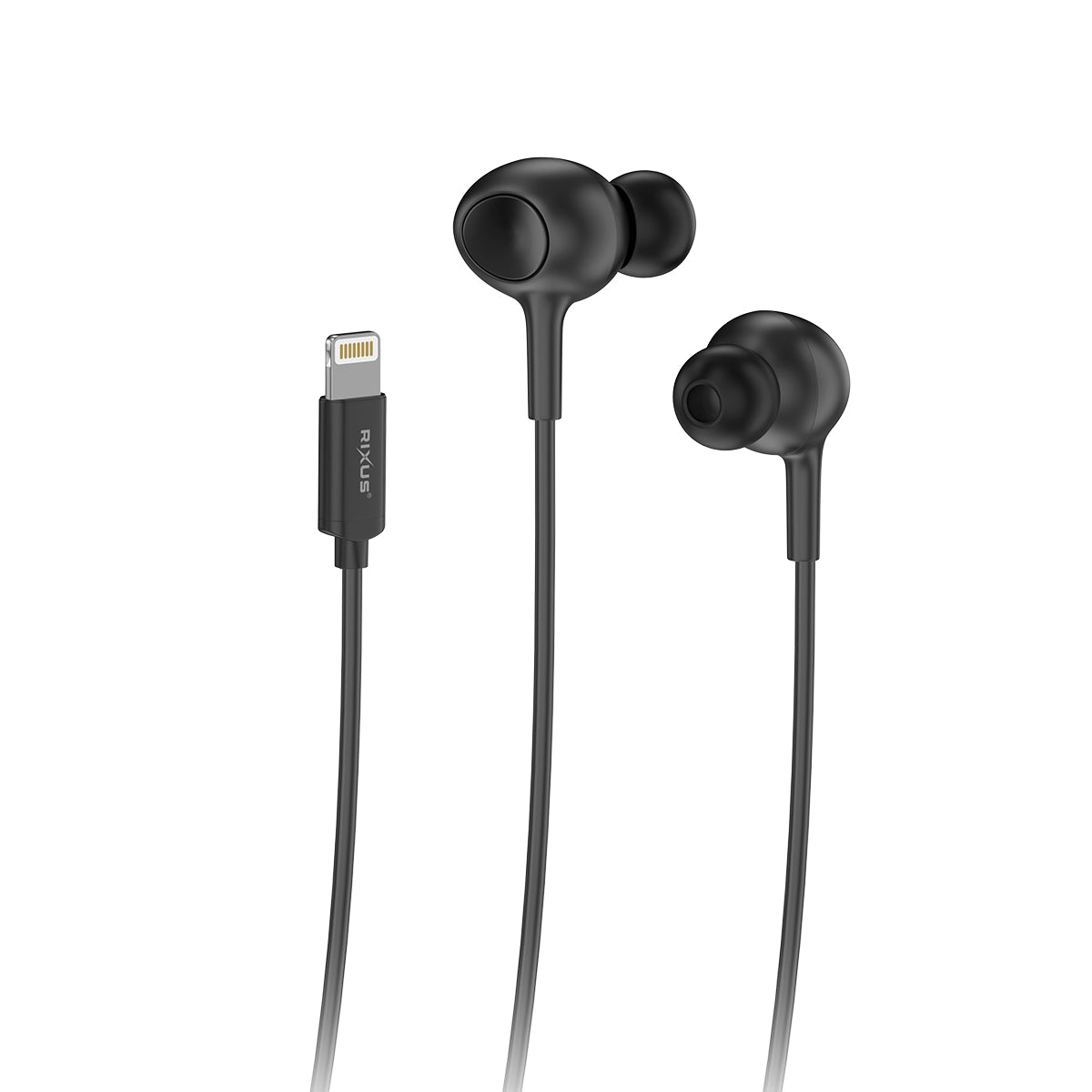 Rixus RXHD56L Lightning Anschluss Wired Earbud Type Kopfhörer mit Microphone Black – Bild 3