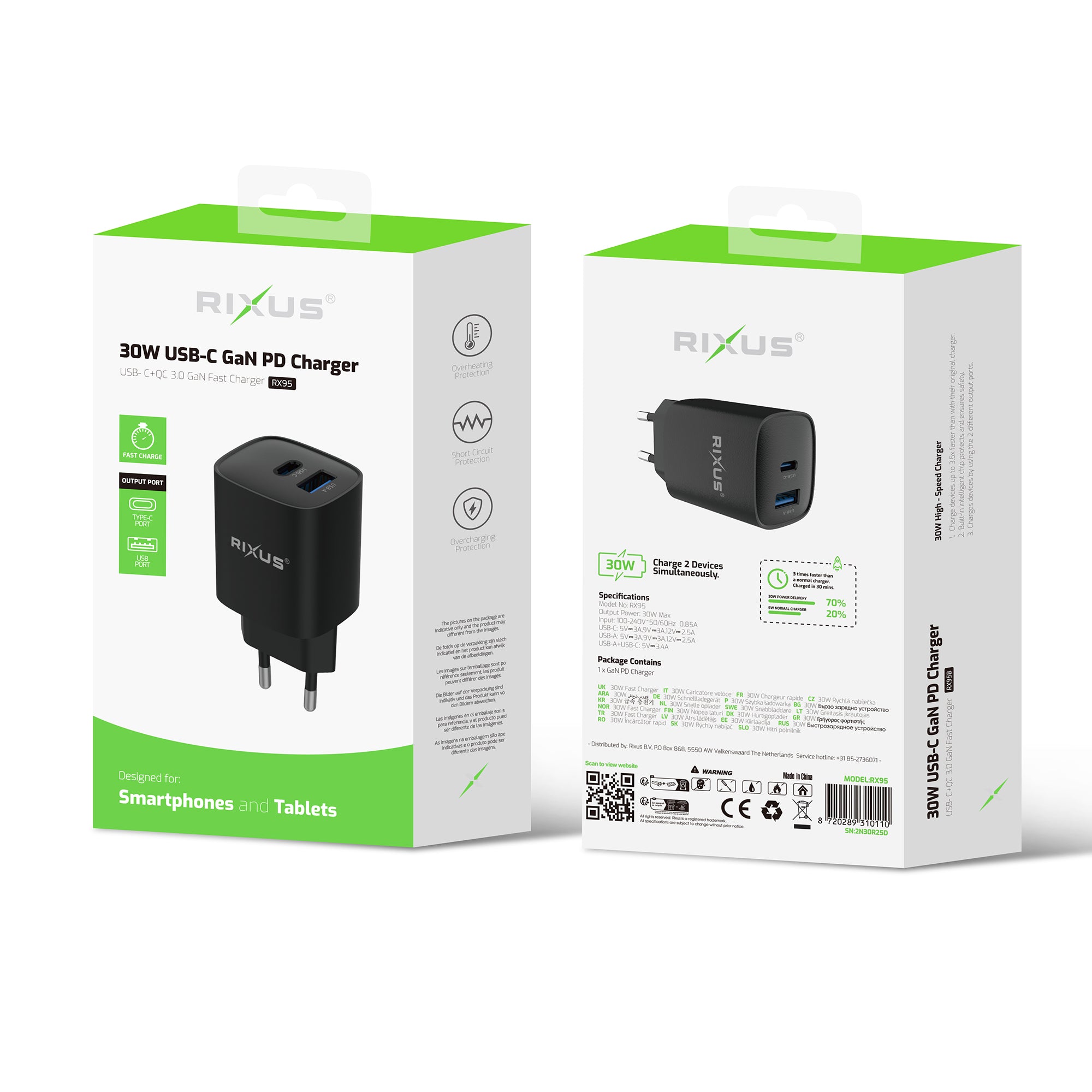 Rixus RX95 Fast Charging Adapter 30W Black – Bild 5