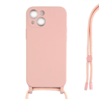 Rixus TPU Necklace Cord Abdeckung für Apple iPhone 14 Pink