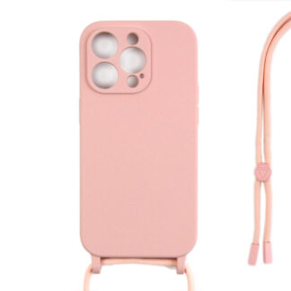 Rixus TPU Necklace Cord Abdeckung für Apple iPhone 14 Pro Pink