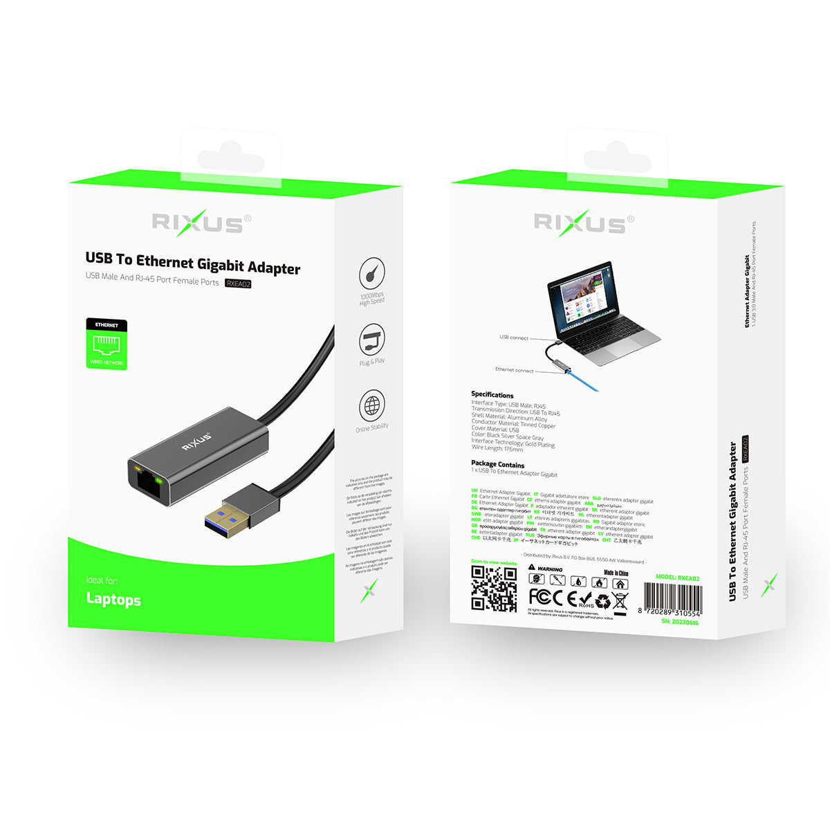 Rixus RXEA02 USB 3.0 Gigabit Network Cardusb To RJ45 Anschluss Gray – Bild 5
