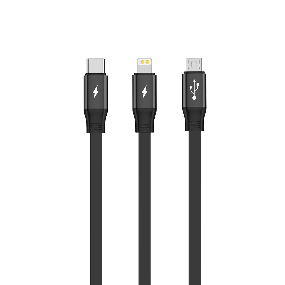 Rixus RXUC25 Multi Charging 3 In 1 Retractable Fast Charger Kabel Black – Bild 3