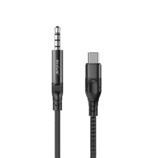 Rixus RXMU35C 3.5mm AUX To USB-C Braided Audio Kabel 1.2m Black