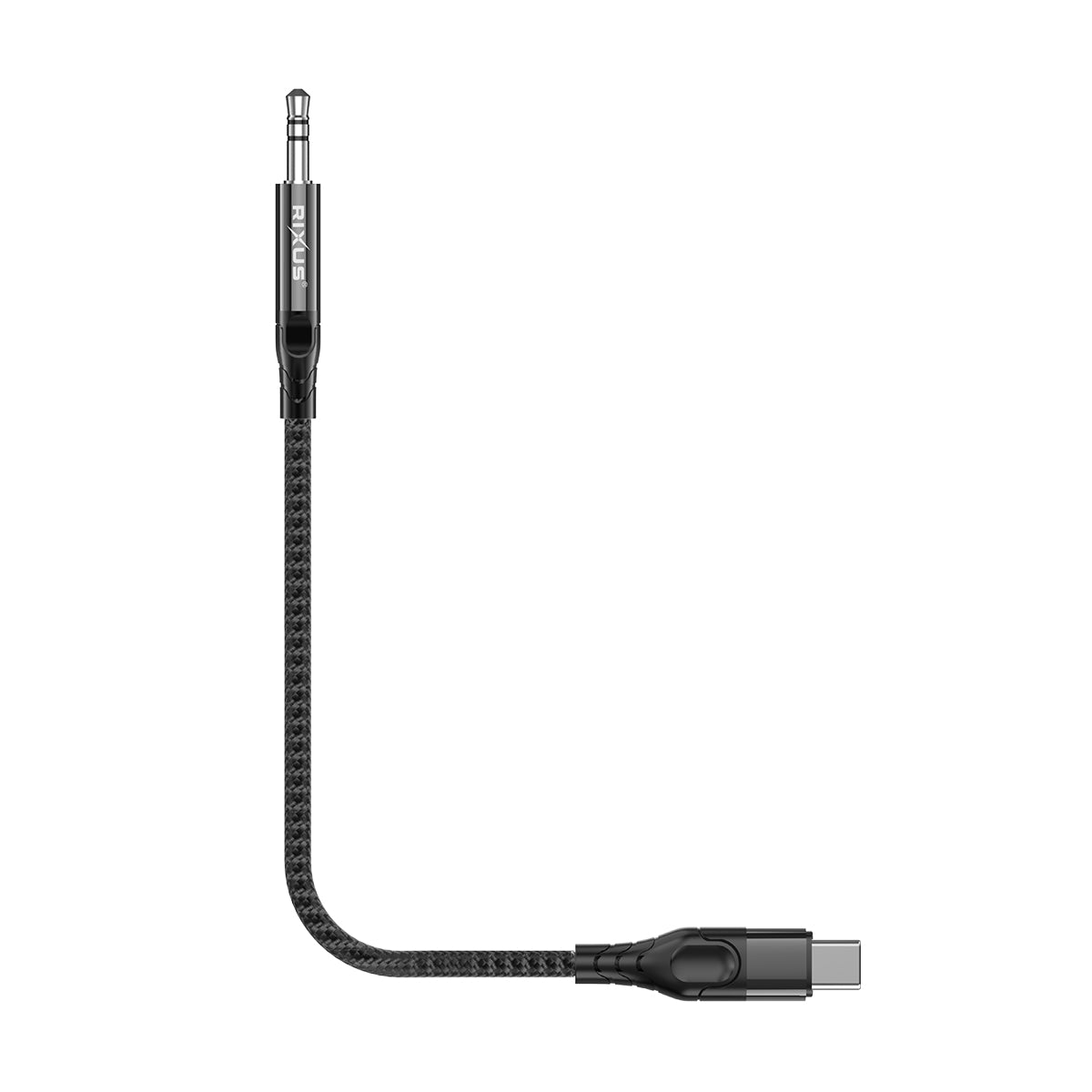 Rixus RXMU35C 3.5mm AUX To USB-C Braided Audio Kabel 1.2m Black – Bild 3