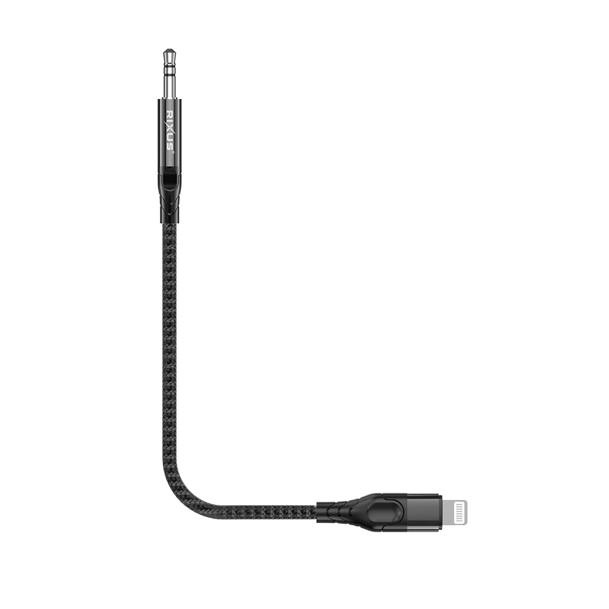 Rixus RXMU35L 3.5mm AUX To Lightning Anschluss Braided Audio Kabel 1.2m Black – Bild 3