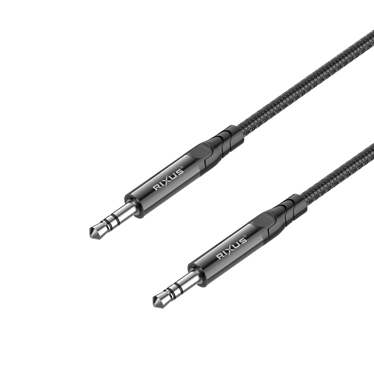 Rixus RXMU35 3.5mm AUX To 3.5mm AUX Braided Audio Kabel 1.2m Black – Bild 2