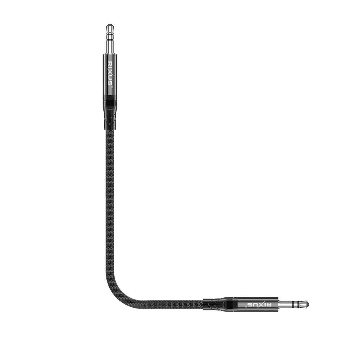 Rixus RXMU35 3.5mm AUX To 3.5mm AUX Braided Audio Kabel 1.2m Black – Bild 3
