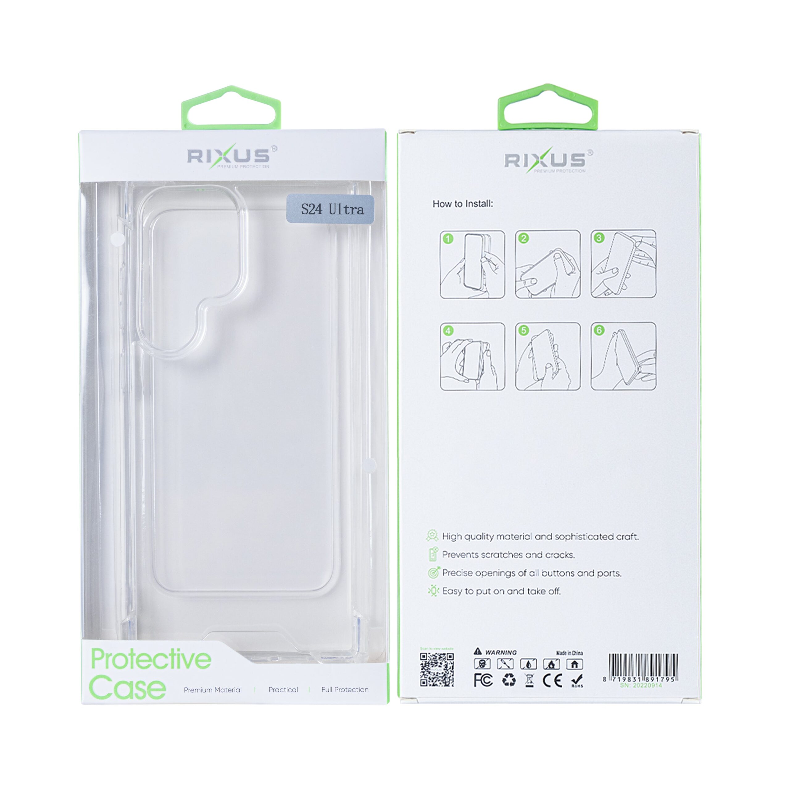 Rixus Anti-Burst Hülle für Samsung Galaxy S24 Ultra 5G Transparent – Bild 3