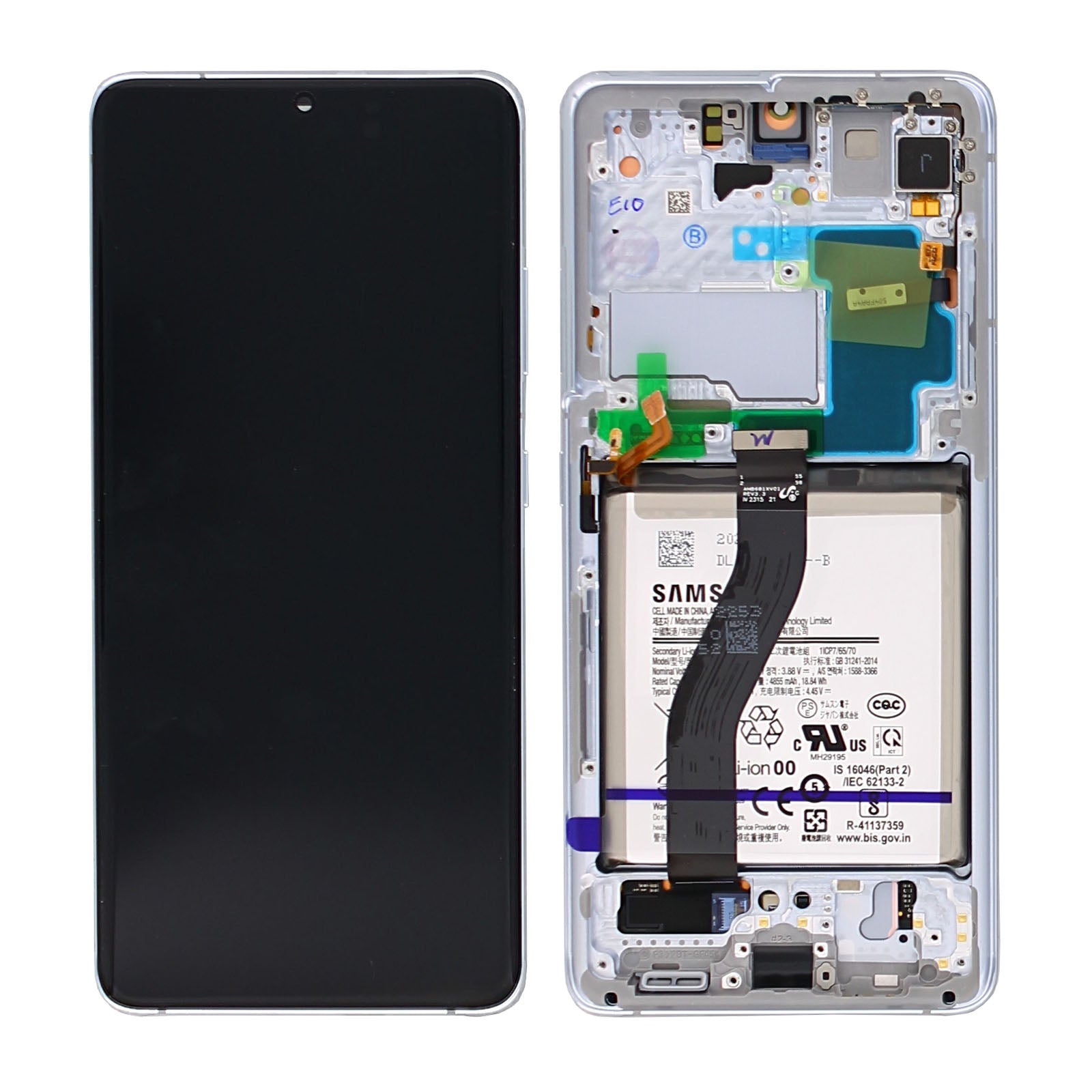 Samsung Original Display Galaxy S21 5G Ultra G998B mit Rahmen Phantom Silver – Bild 5