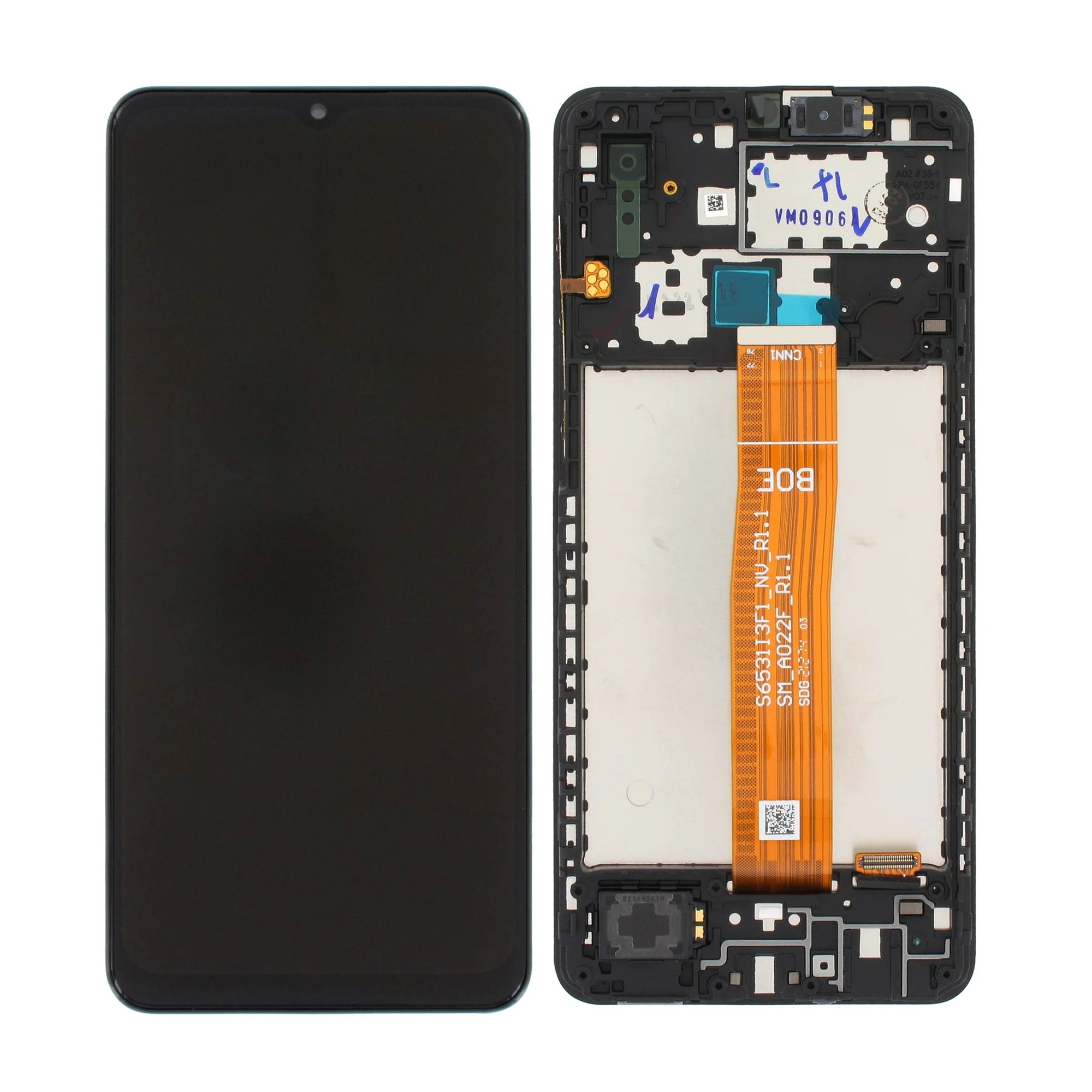 Samsung Galaxy A02 A022F Display und Touchscreen-Digitizer mit Rahmen Black Service Pack – Bild 4