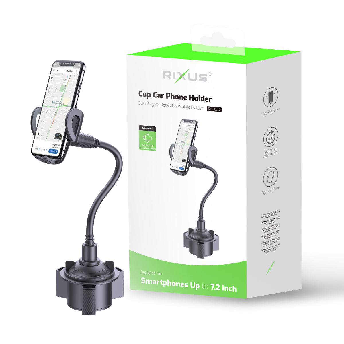 Rixus RXHM27 Smartphone Cup Car Holder – Bild 4