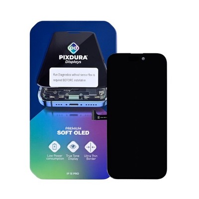 PIXDURA für Apple iPhone 15 Pro Display und Touchscreen-Digitizer Soft-OLED (Run Diagnostics) (120Hz)