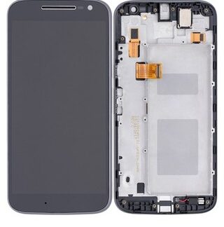 Original LCD Display Motorola Moto G4 mit Rahmen Schwarz - aufgearbeitet