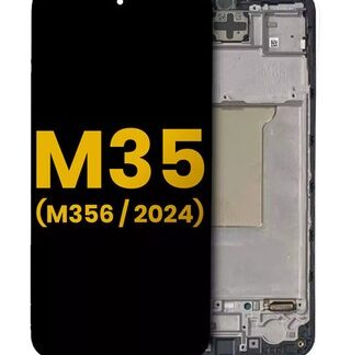 Original OLED Display für Samsung Galaxy M35 mit Rahmen Schwarz - aufgearbeitet