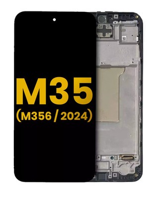 Original OLED Display für Samsung Galaxy M35 mit Rahmen Schwarz - aufgearbeitet