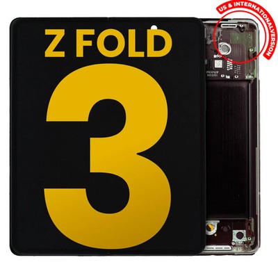 Orig. OLED Display Samsung Galaxy Z Fold 3 5G mit Rahmen Schwarz aufgearbeitet