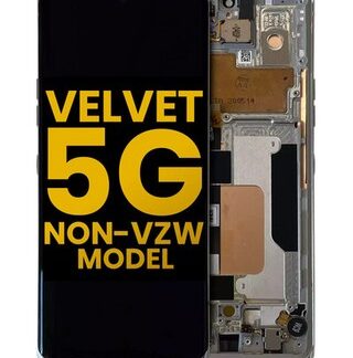 Original OLED Display für LG Velvet 5G mit Rahmen Silber - aufgearbeitet