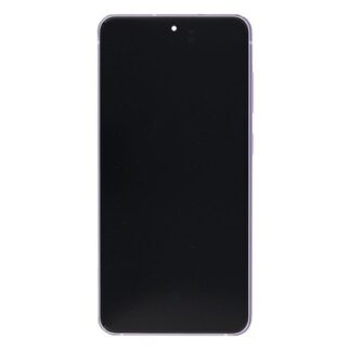 Samsung Galaxy S21 FE G990B Display und Touchscreen-Digitizer mit Rahmen Lavender Service Pack