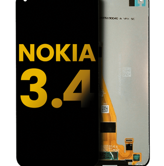 Original LCD Display Nokia 3.4 ohne Rahmen Schwarz - aufgearbeitet