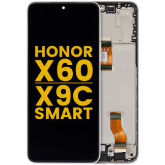 Original LCD Display für Honor X60 mit Rahmen Silber - aufgearbeitet