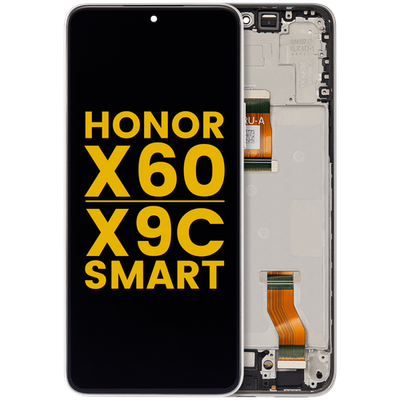 Original LCD Display für Honor X60 mit Rahmen Silber - aufgearbeitet