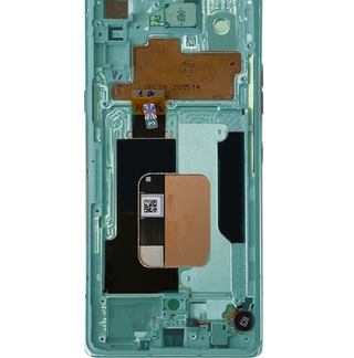 Original OLED Display für LG Velvet 5G mit Rahmen Grün - aufgearbeitet