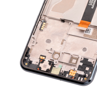Original LCD Display für LG K51 mit Rahmen Schwarz - aufgearbeitet