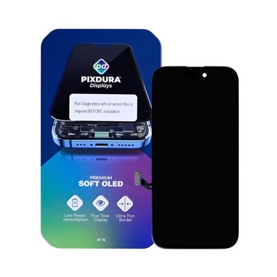 PIXDURA für Apple iPhone 15 Display und Touchscreen-Digitizer Soft-OLED (Run Diagnostics) (60Hz)