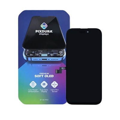 PIXDURA Display für iPhone 16 Pro Soft OLED Premium 120Hz Touchscreen