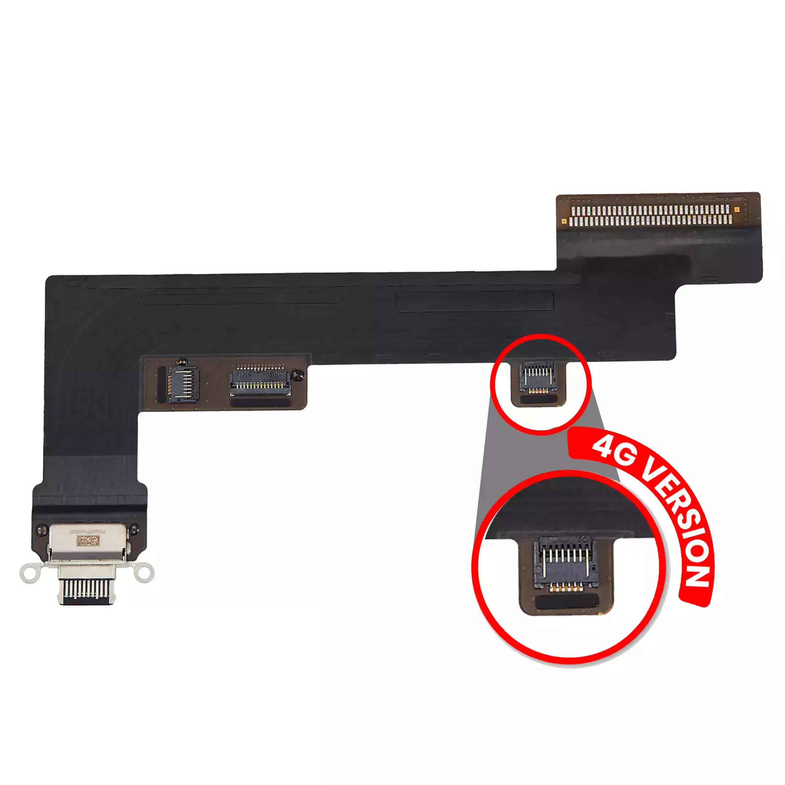 Ladebuchse Flexkabel für iPad Air 4 / iPad Air 5 (Cellular) (ausgebautes Originalteil: Grade A) (Black (Schwarz))
