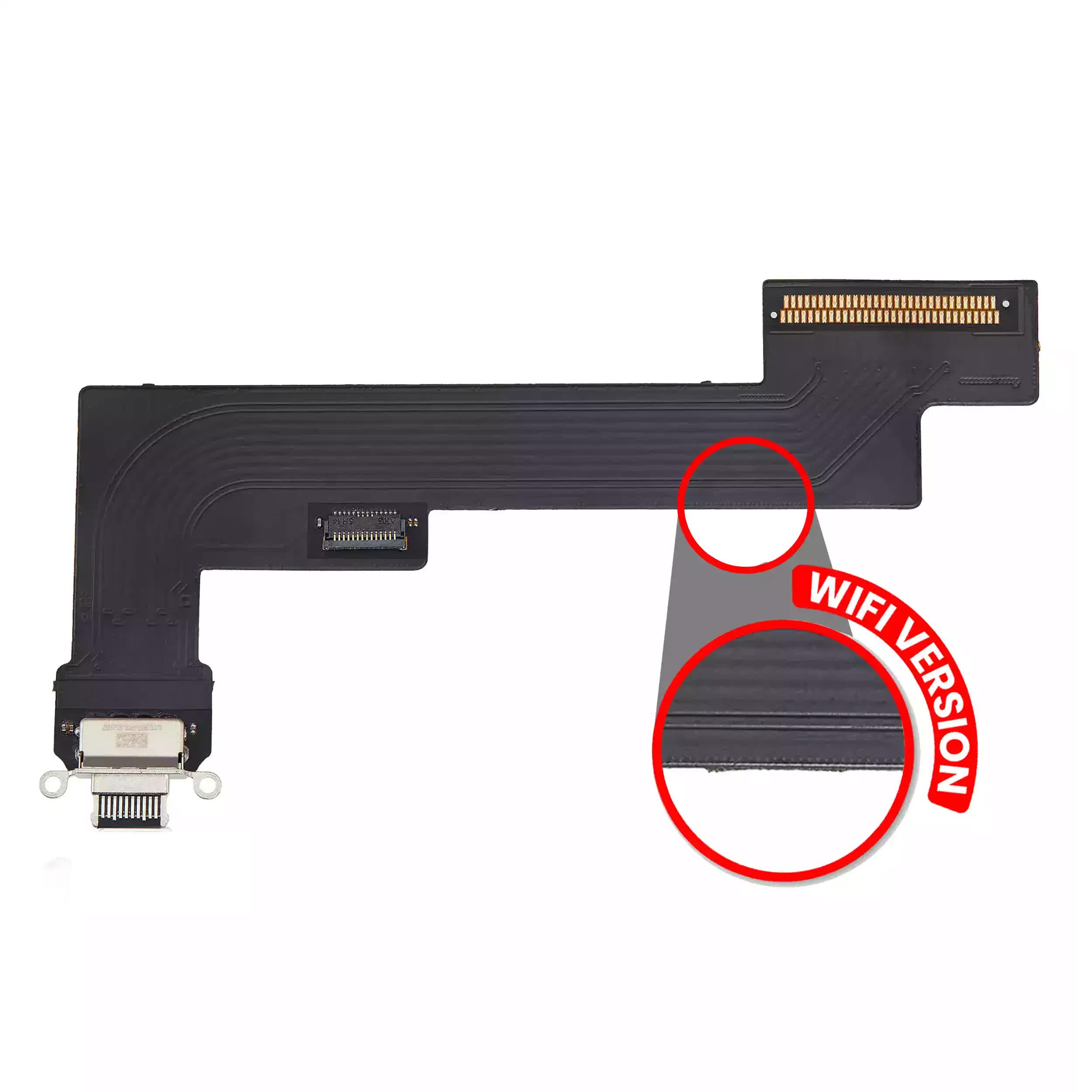 Ladebuchse Flexkabel für iPad Air 5 (nur WiFi) (Aftermarket Plus) (Space Gray)