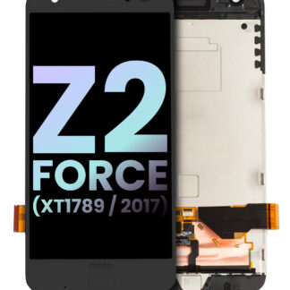 OLED Display mit Rahmen und Fingerabdrucksensor für Motorola Moto Z2 Force (XT1789 / 2017) (Original) (Black (Schwarz))
