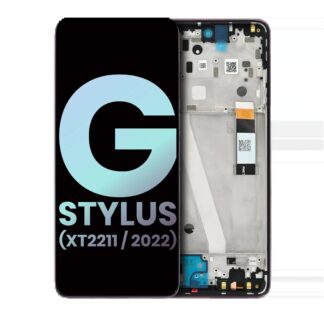 LCD Display mit Rahmen für Motorola Moto G Stylus 4G (XT2211 / 2022) (Original) (Metallic Rose)