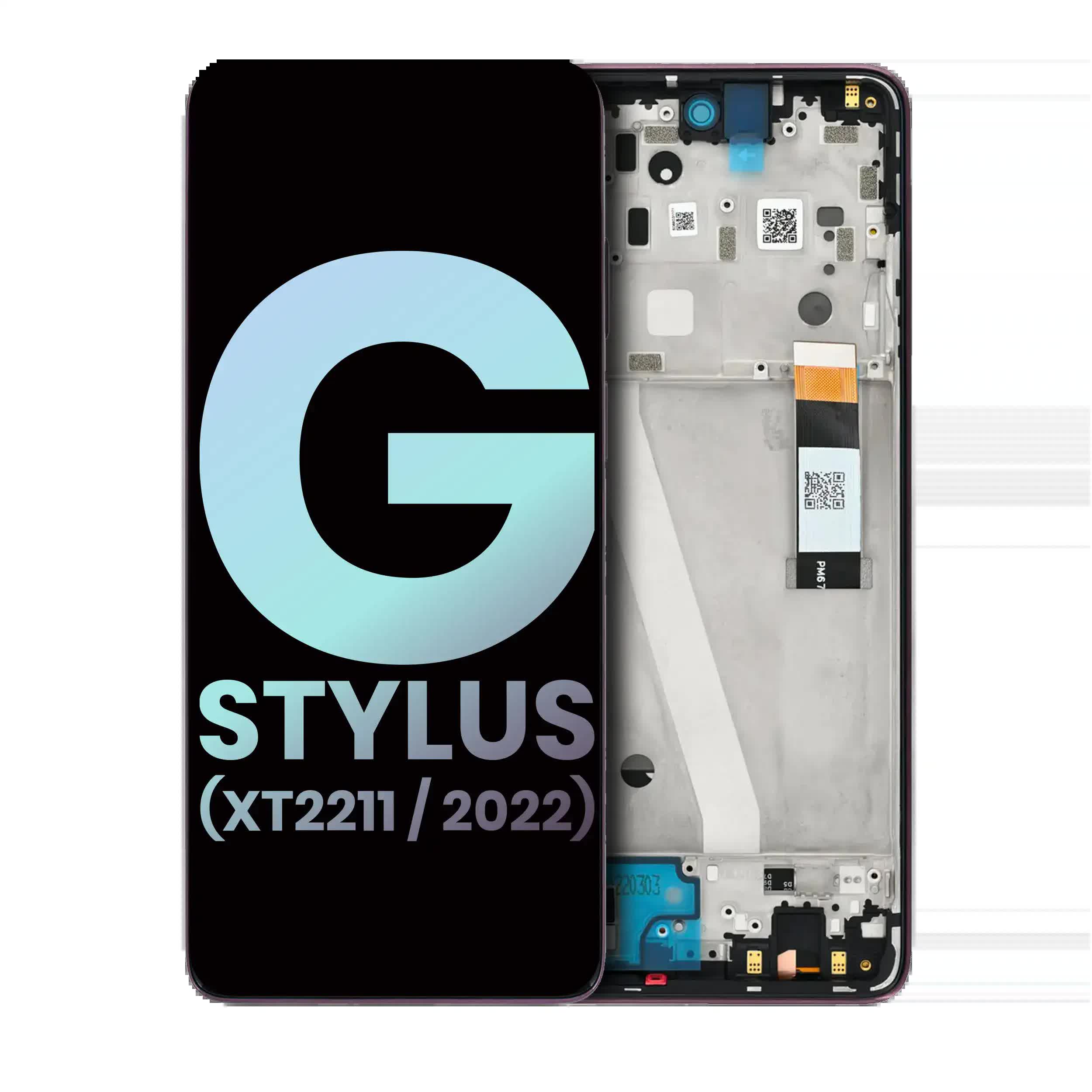 LCD Display mit Rahmen für Motorola Moto G Stylus 4G (XT2211 / 2022) (Original) (Metallic Rose)