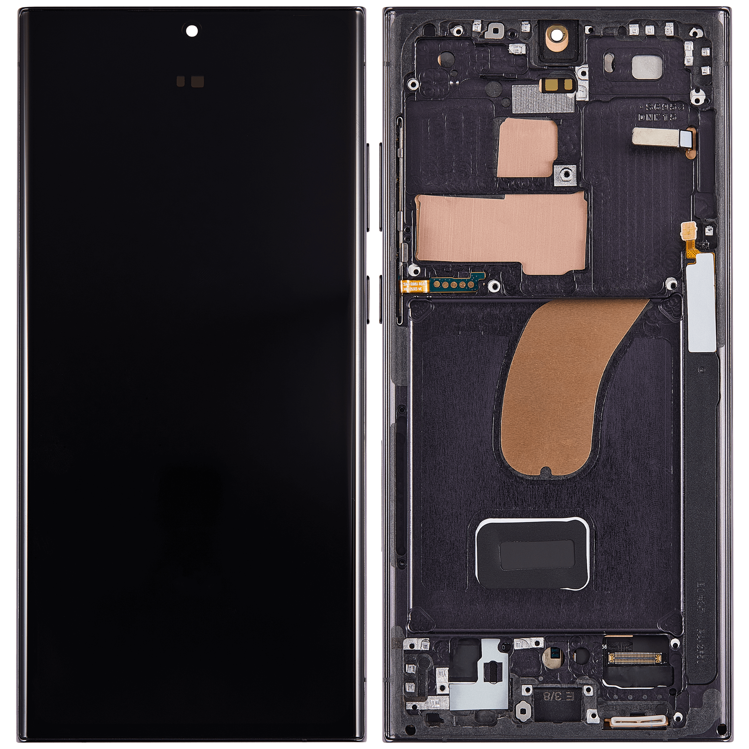 OLED Display mit Rahmen für Samsung Galaxy S23 Ultra 5G (US & International) (Service Pack) (Phantom Black) – Bild 2