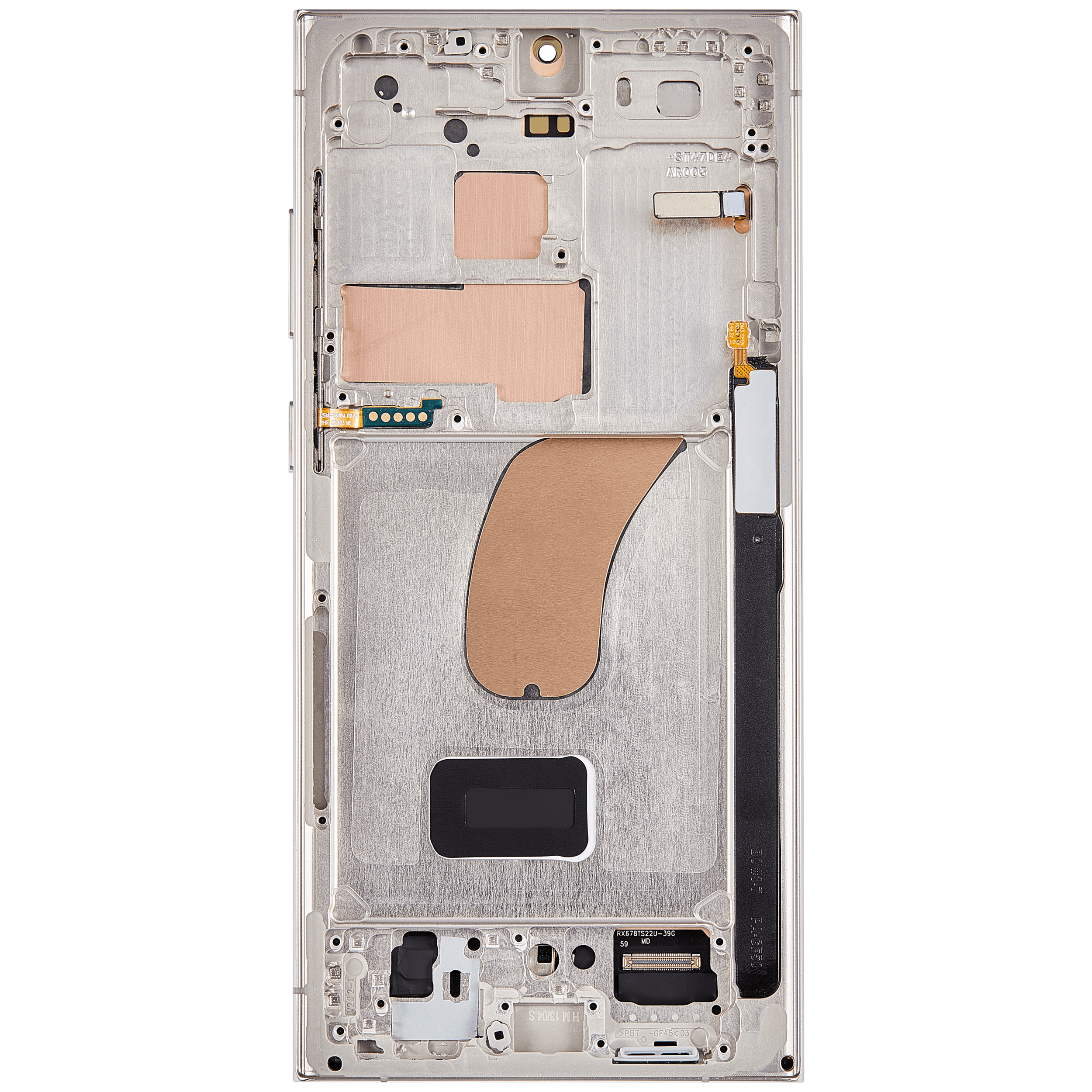 OLED Display mit Rahmen für Samsung Galaxy S23 Ultra 5G (US & International) (Service Pack) (Cream) – Bild 4