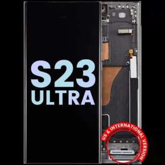 OLED Display mit Rahmen für Samsung Galaxy S23 Ultra 5G (US & International) (Service Pack) (Green (Grün))