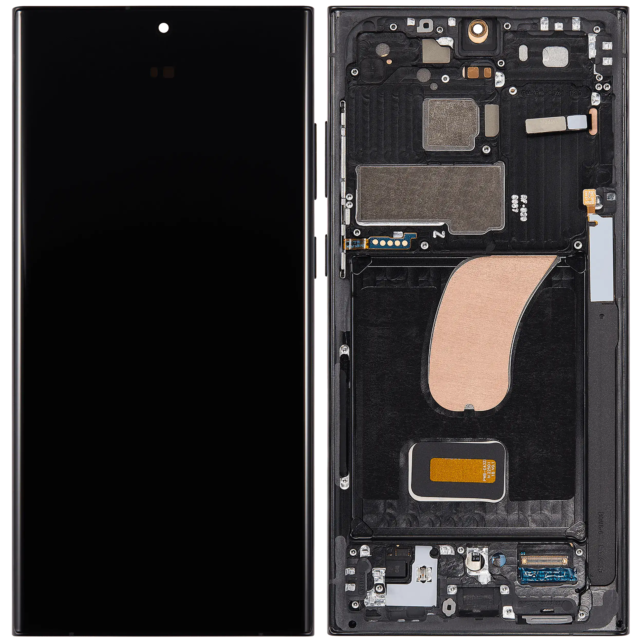 OLED Display mit Rahmen für Samsung Galaxy S23 Ultra 5G (US & International) (Service Pack) (Graphite) – Bild 2