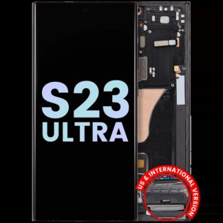 OLED Display mit Rahmen für Samsung Galaxy S23 Ultra 5G (US & International) (Service Pack) (Graphite)