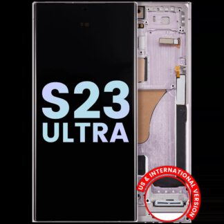 OLED Display mit Rahmen für Samsung Galaxy S23 Ultra 5G (US & International) (Service Pack) (Lavender)