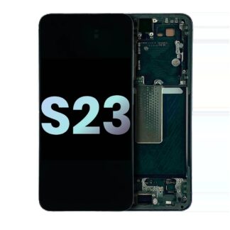 OLED Display mit Rahmen für Samsung Galaxy S23 5G (US & International) (Service Pack) (Green (Grün))