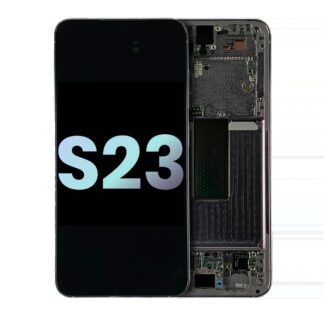 OLED Display mit Rahmen für Samsung Galaxy S23 5G (US & International) (Service Pack) (Lavender)