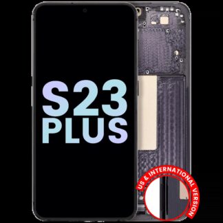 OLED Display mit Rahmen für Samsung Galaxy S23 Plus 5G (US & International) (Service Pack) (Phantom Black)
