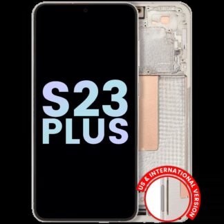 OLED Display mit Rahmen für Samsung Galaxy S23 Plus 5G (US & International) (Service Pack) (Cream)