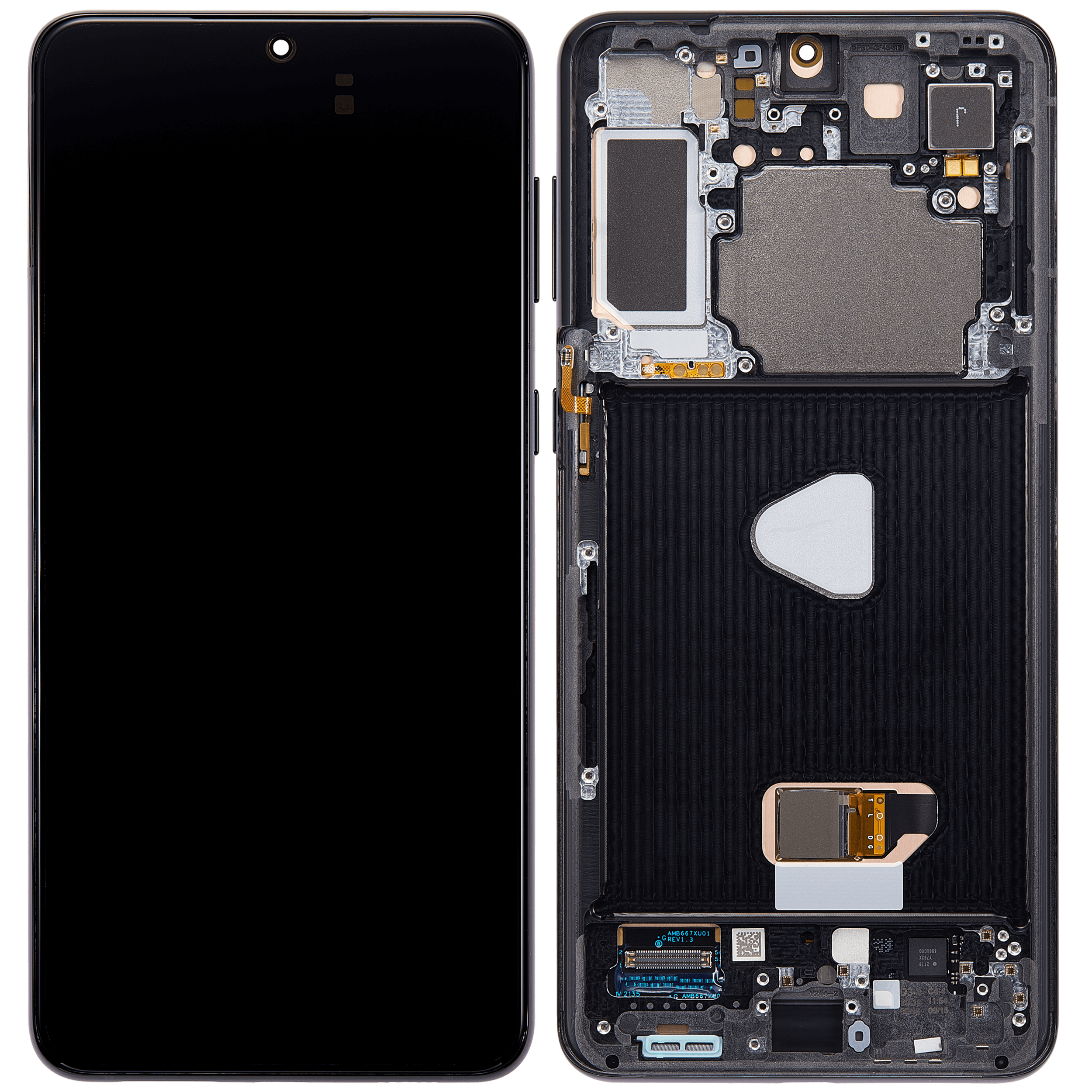 OLED Display mit Rahmen für Samsung Galaxy S21 Plus 5G (Aftermarket Plus) (Phantom Black) – Bild 2
