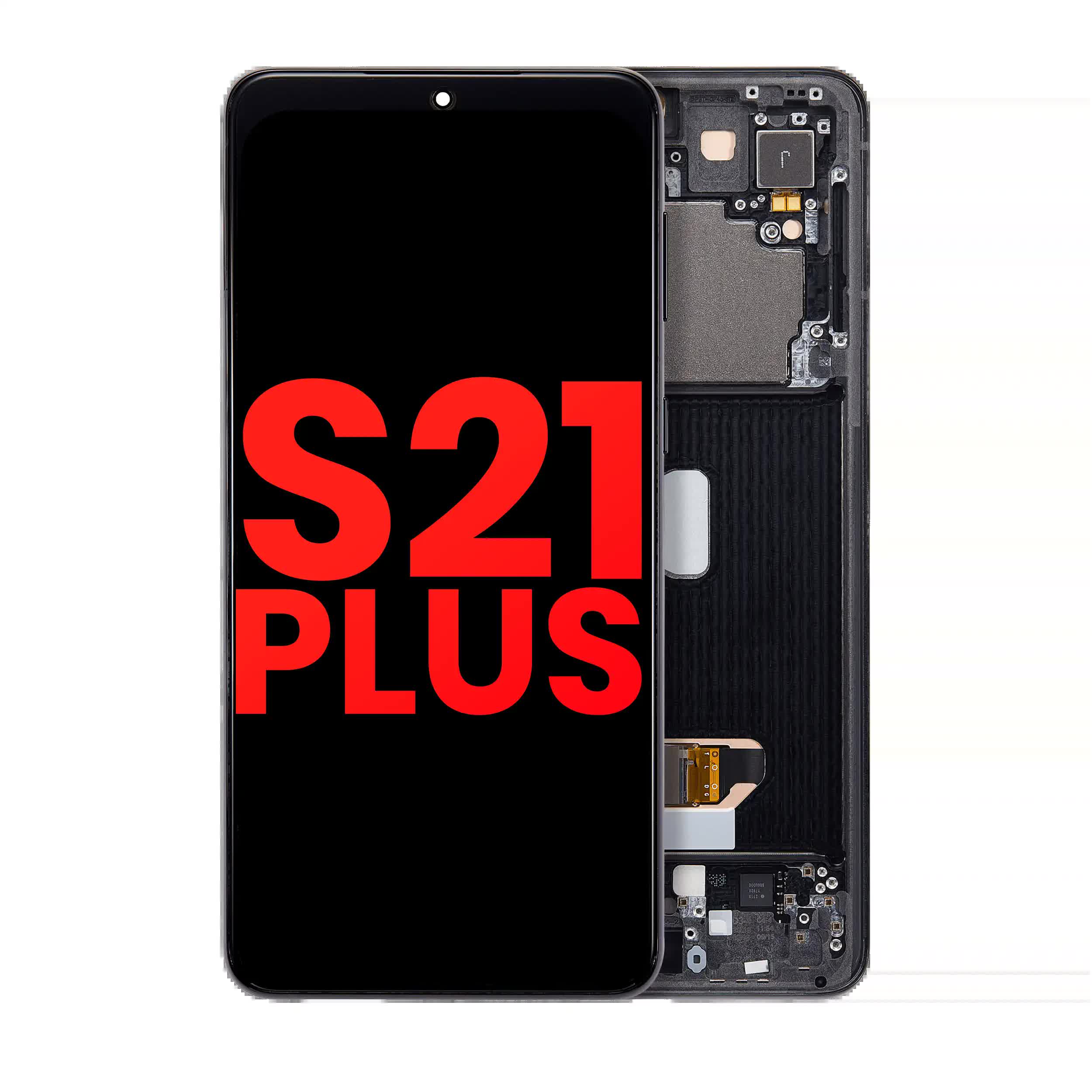 OLED Display mit Rahmen für Samsung Galaxy S21 Plus 5G (Aftermarket Plus) (Phantom Black)