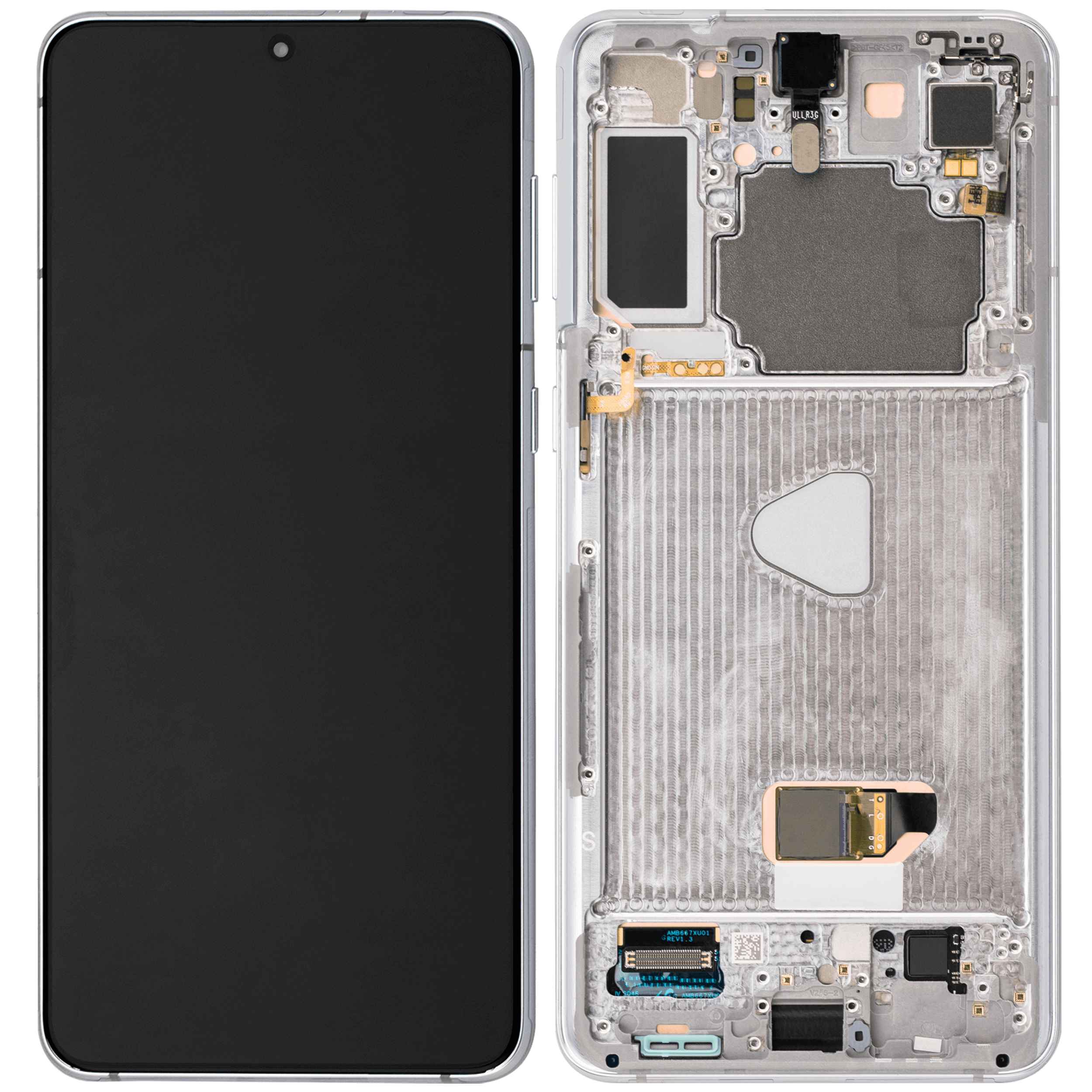 OLED Display mit Rahmen für Samsung Galaxy S21 Plus 5G (Aftermarket Plus) (Phantom Silver) – Bild 2